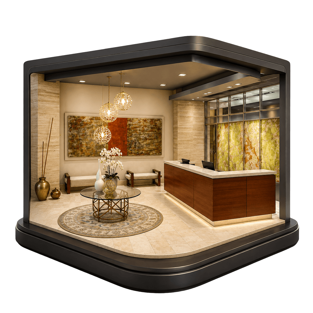 Concierge lobby — miniature diorama