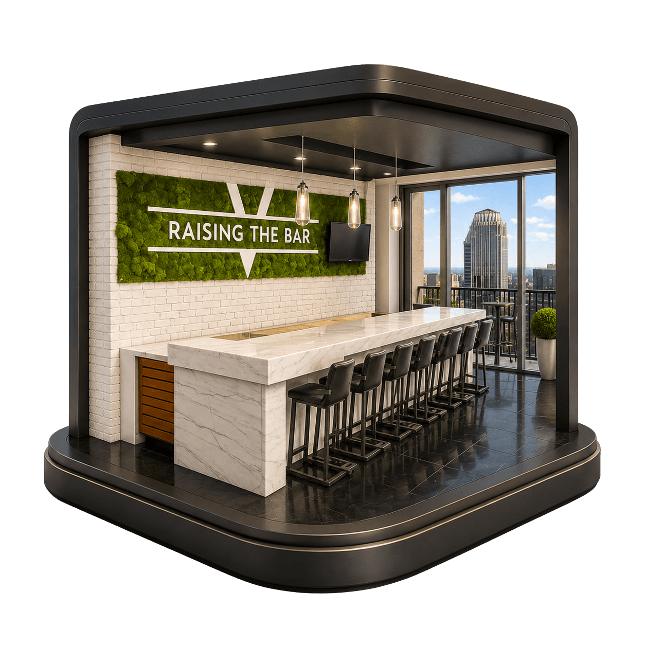 Sky bar lounge — miniature diorama
