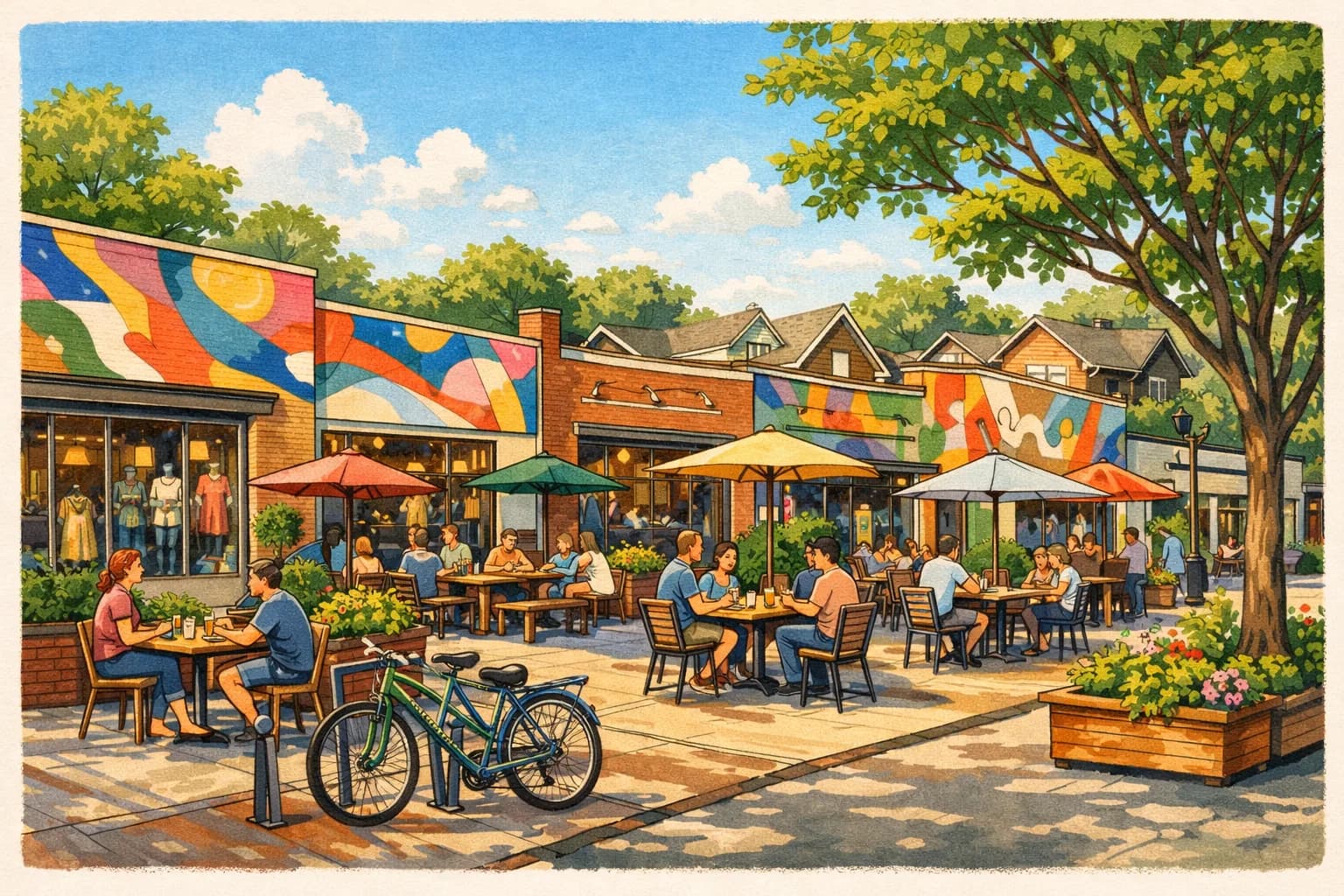 Plaza Midwood near Ovens Auditorium