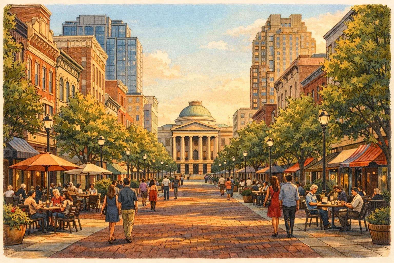 Fayetteville Street near Martin Marietta Center