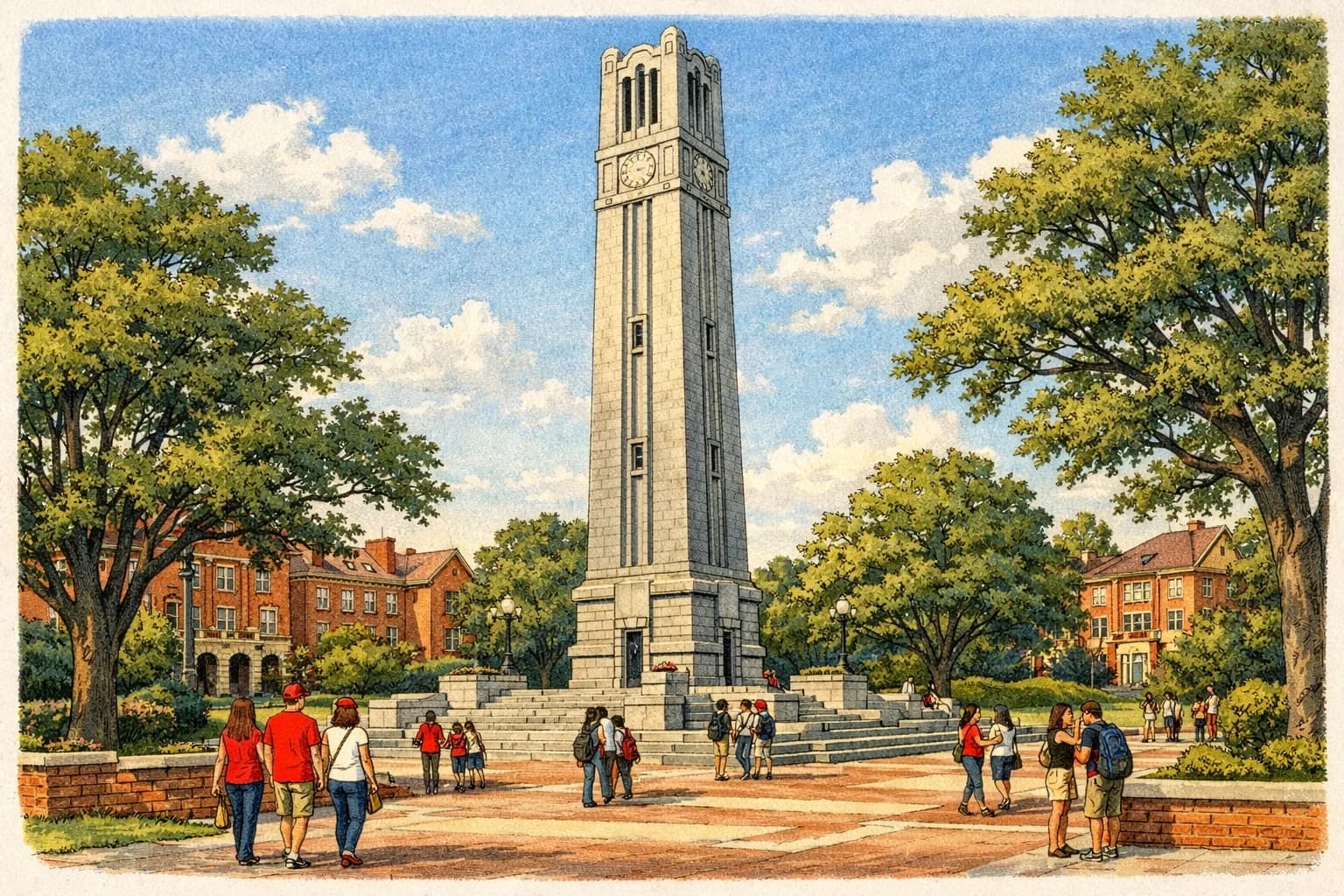 NC State campus & the Belltower near NC State