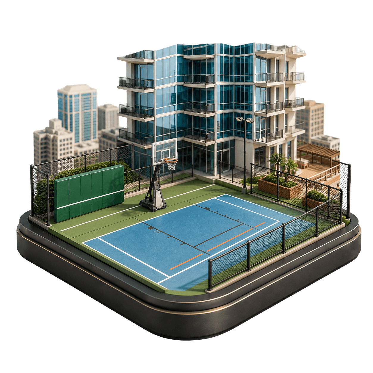 Basketball court — miniature diorama