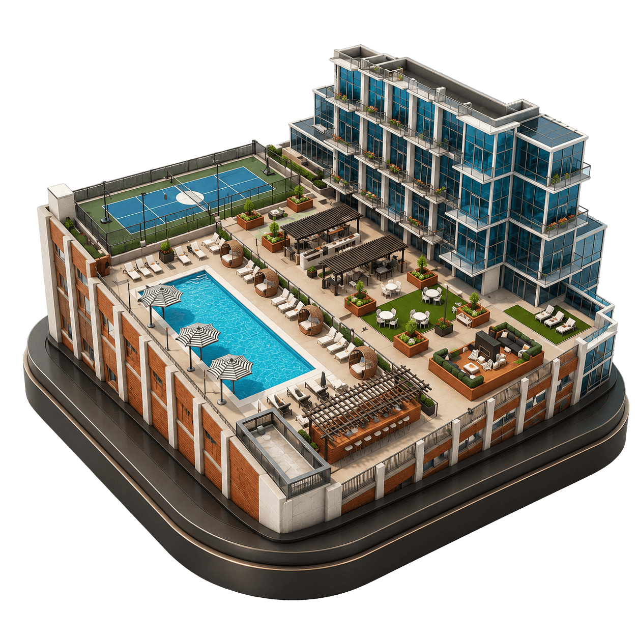 Rooftop deck — miniature diorama