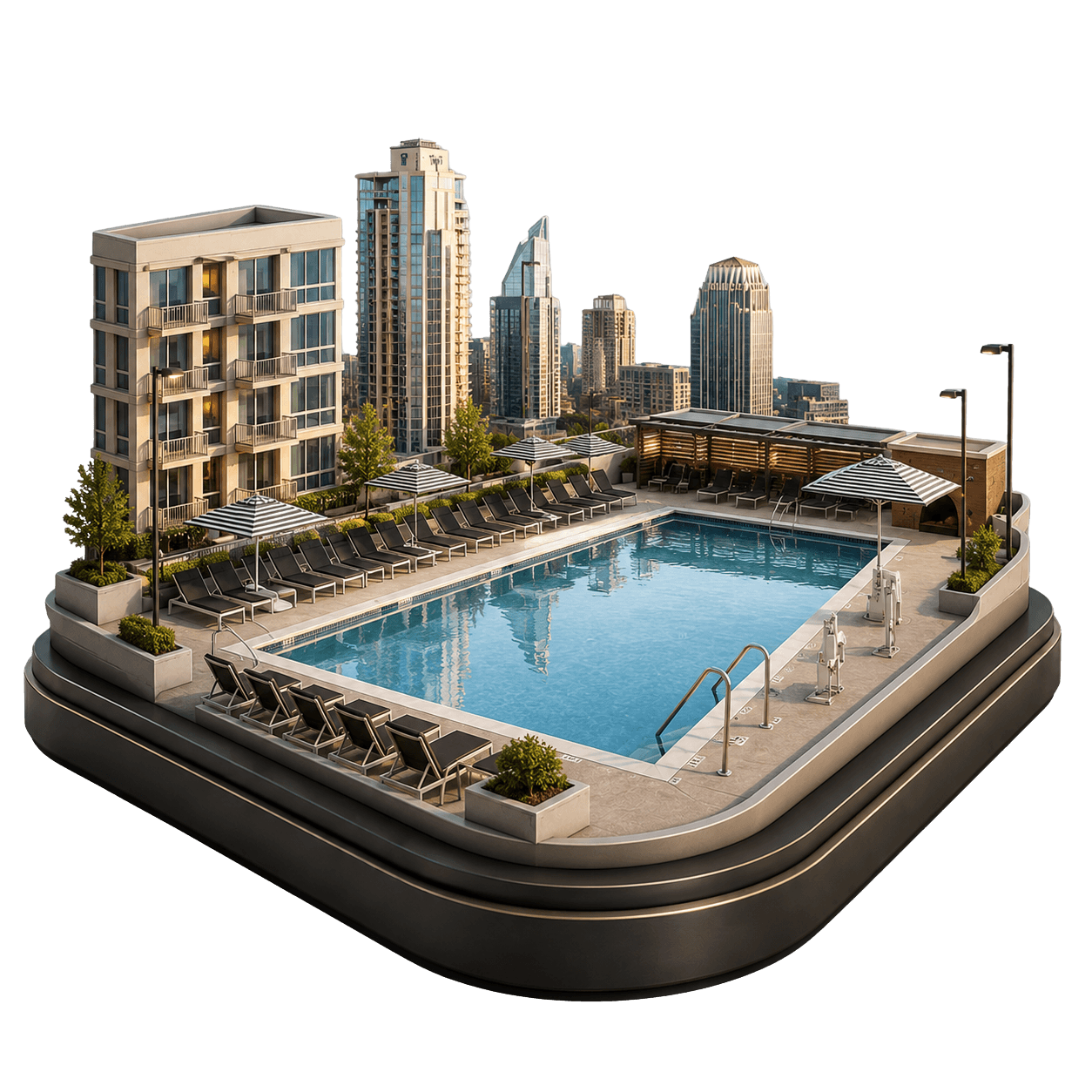 Rooftop pool — miniature diorama
