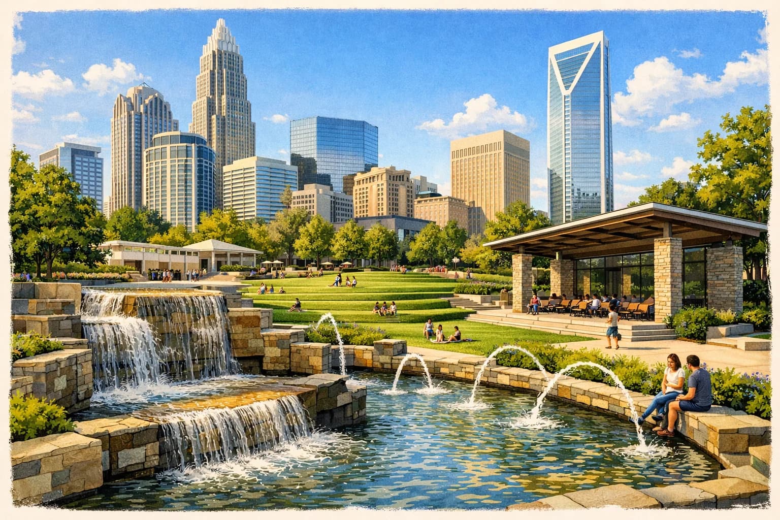 Romare Bearden Park near Family Stays in Charlotte