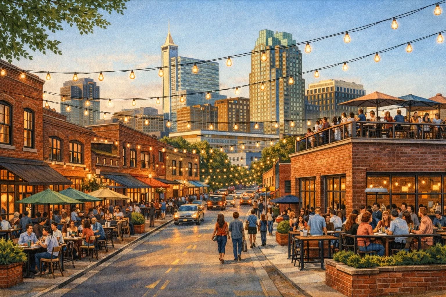 Glenwood South & the Warehouse District near Duke Raleigh Hospital