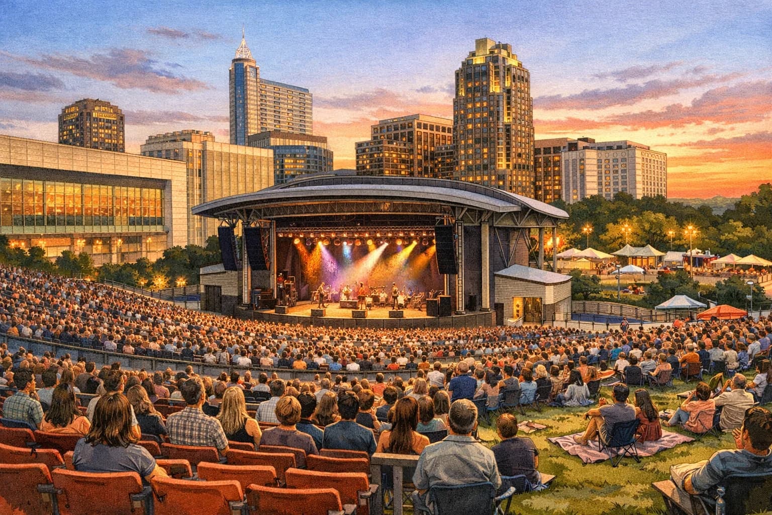 Red Hat Amphitheater near Raleigh Convention Center