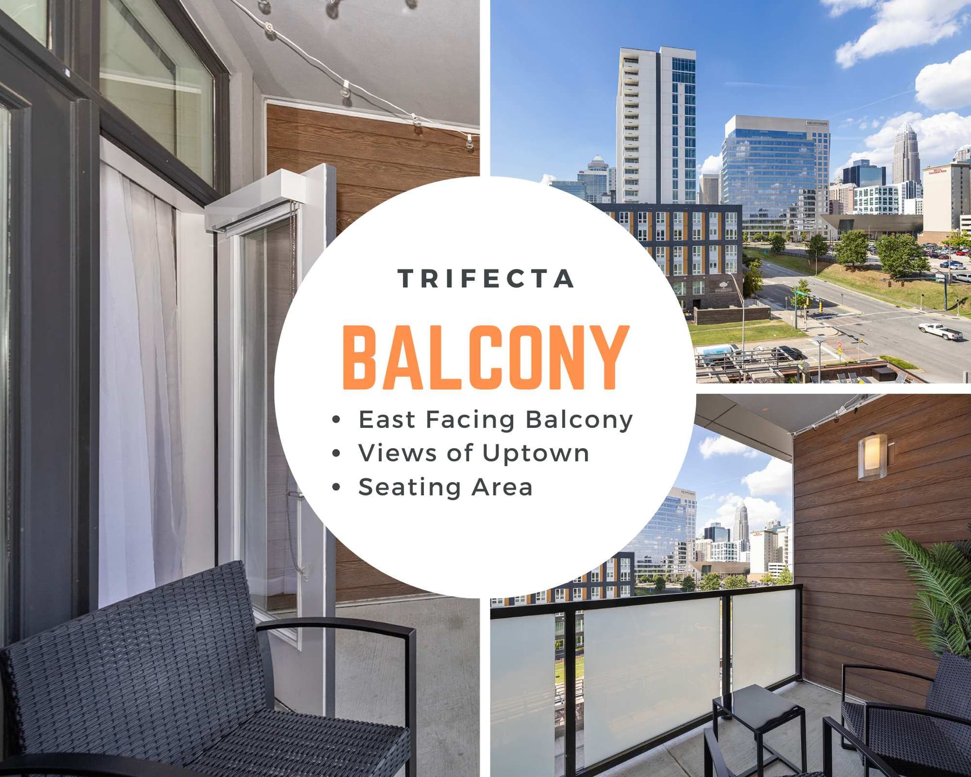 Balcony with Uptown City Skyline View