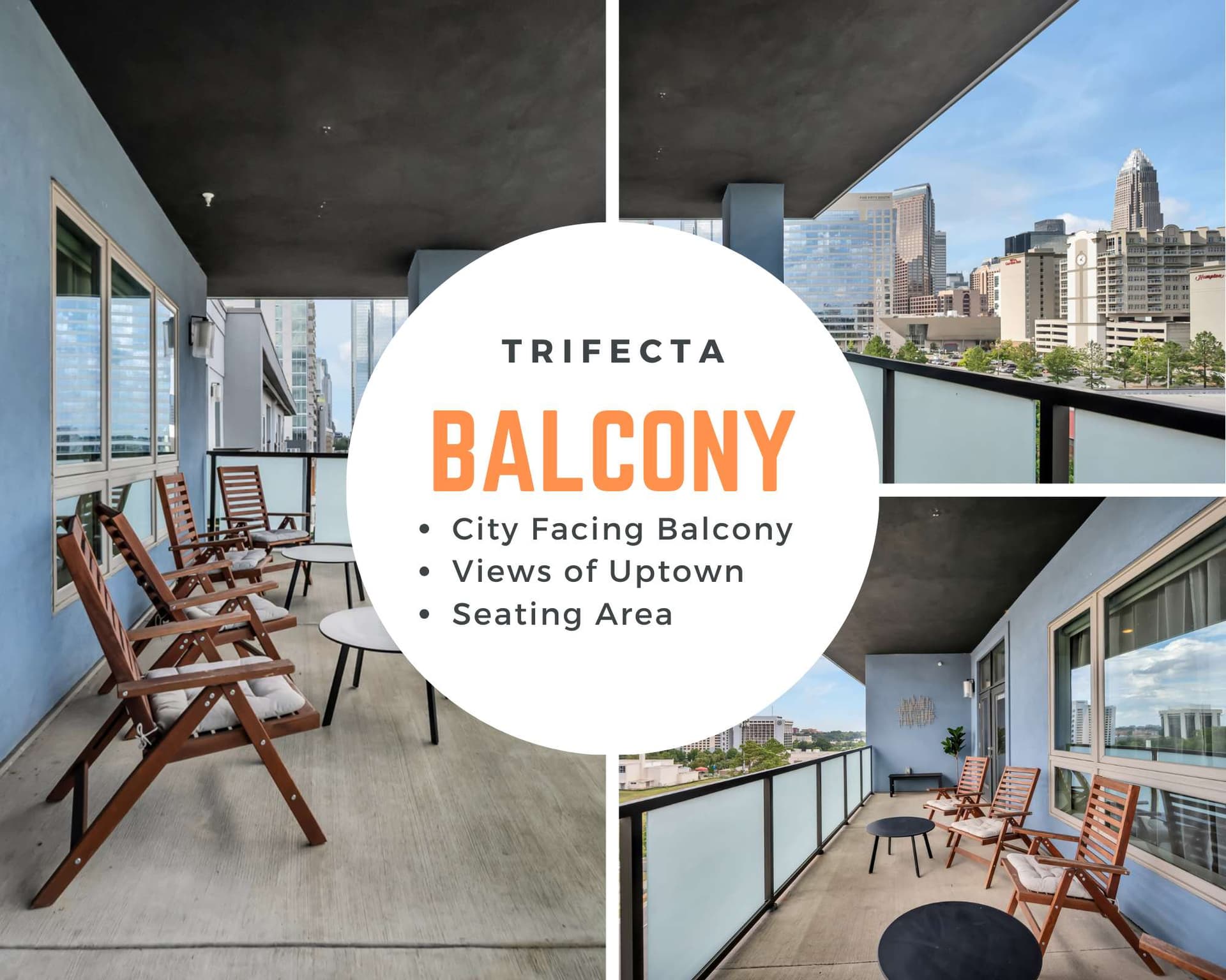 Balcony with Uptown City Skyline View