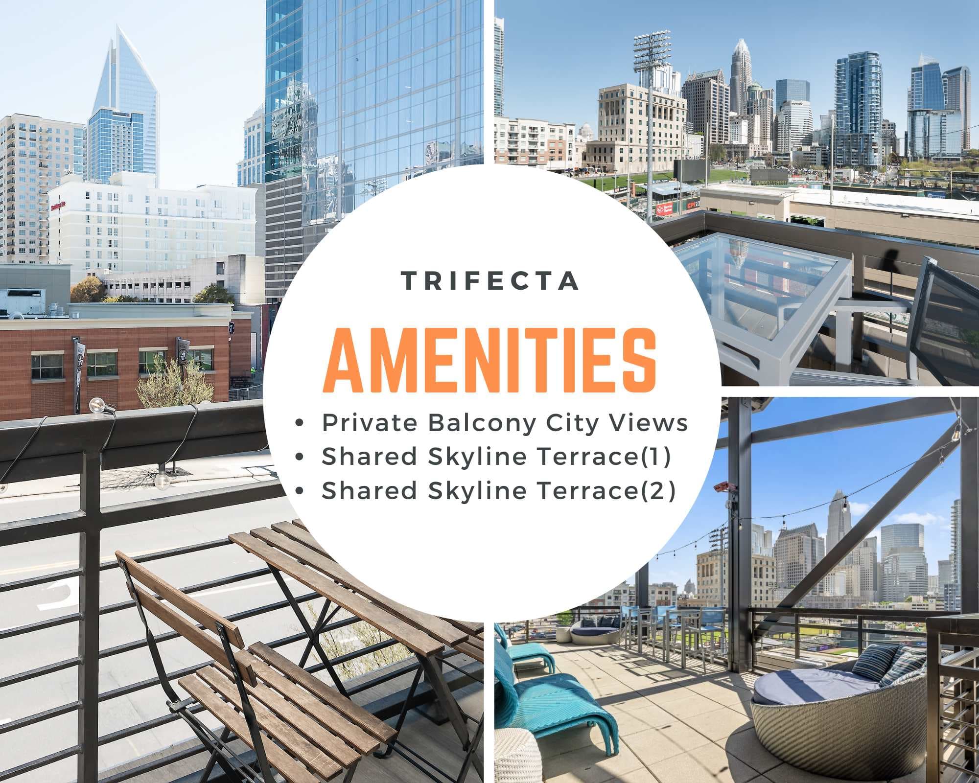 Resort access includes rooftop with skyline views