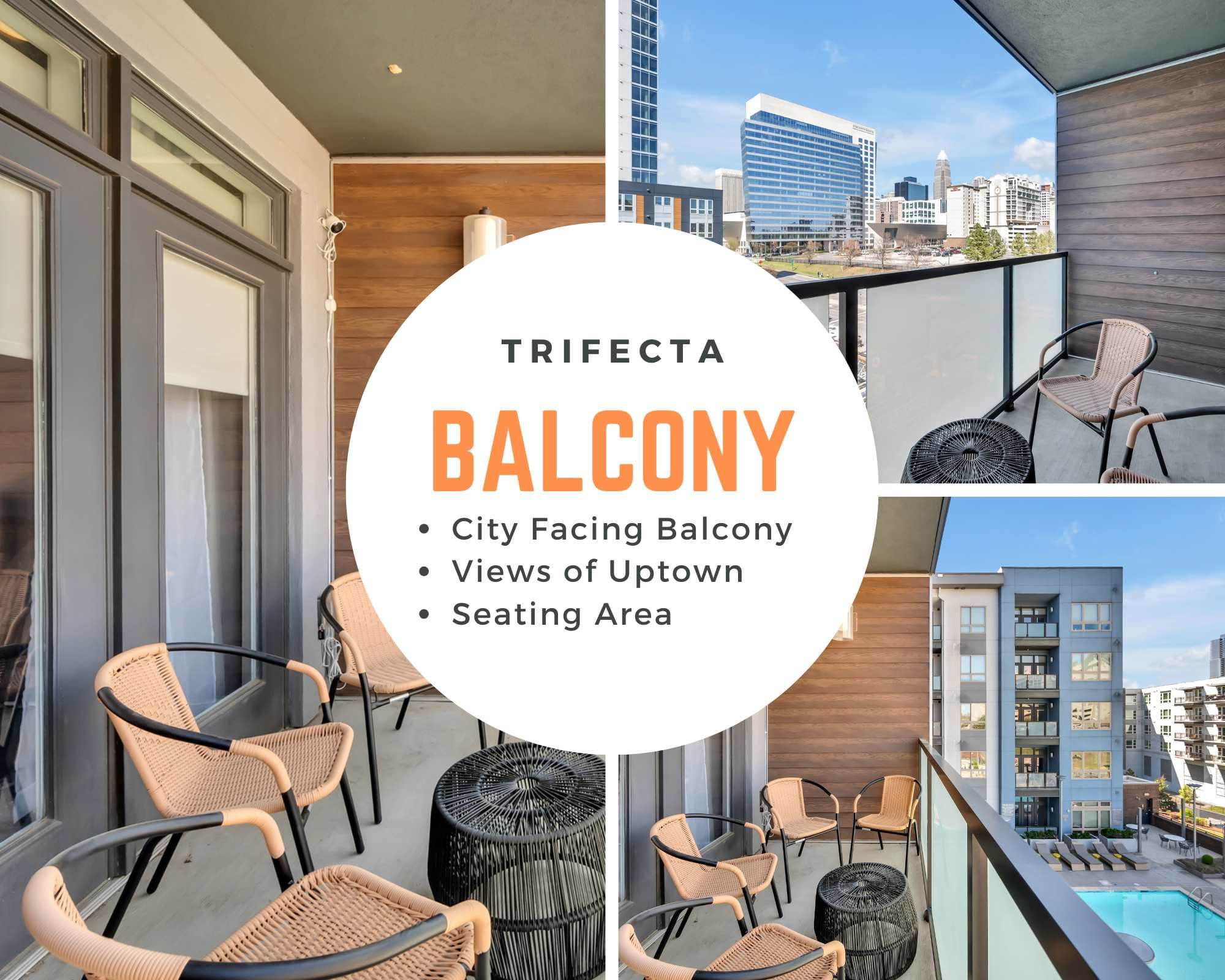 Balcony with Uptown City Skyline View