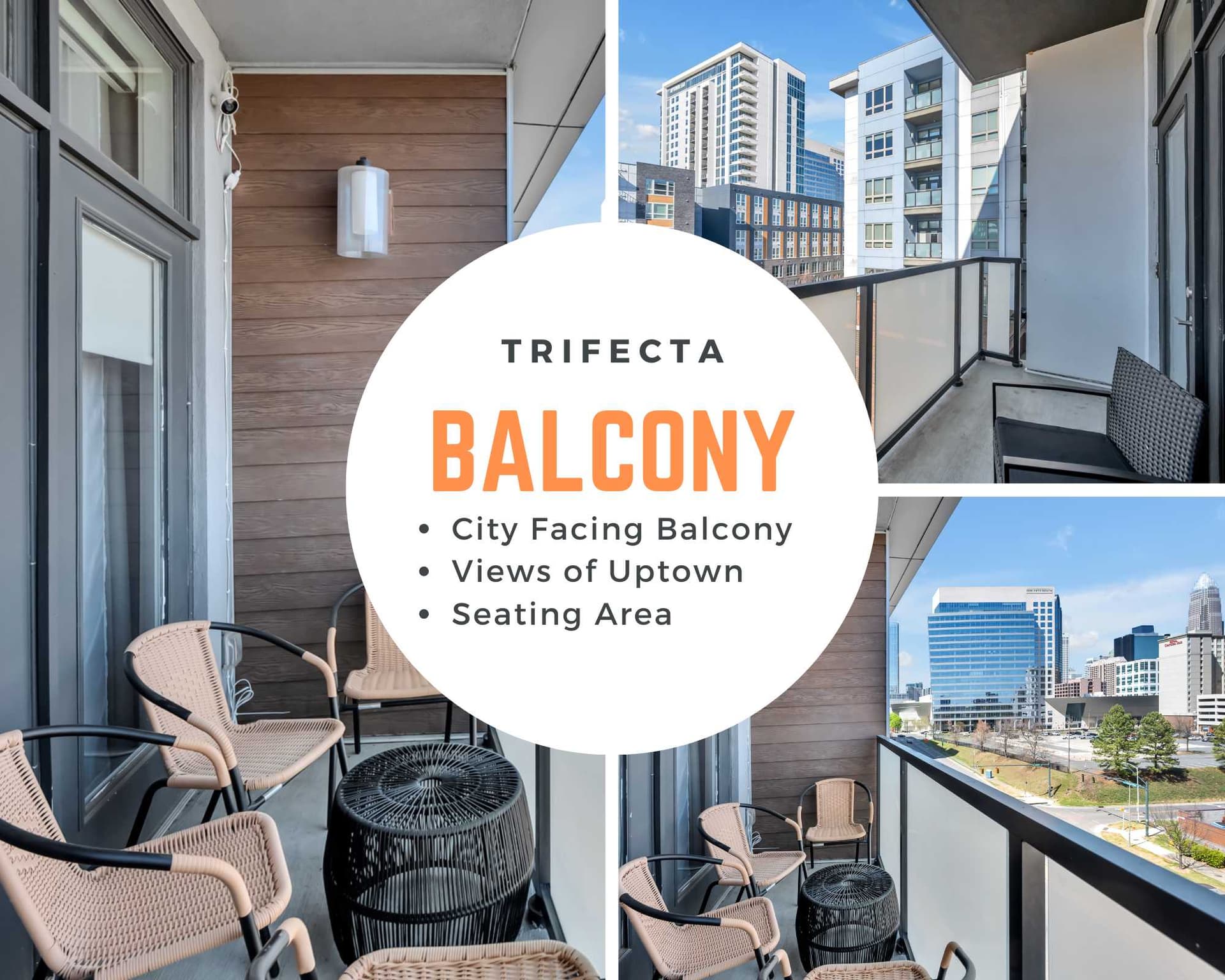 Balcony with Uptown City Skyline View
