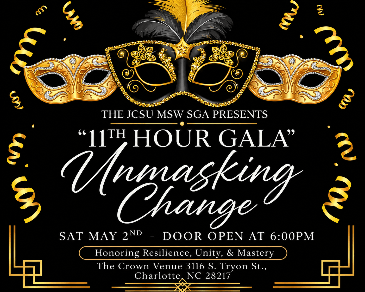 JCSU MSW “11th HOUR GALA” UNMASKING CHANGE