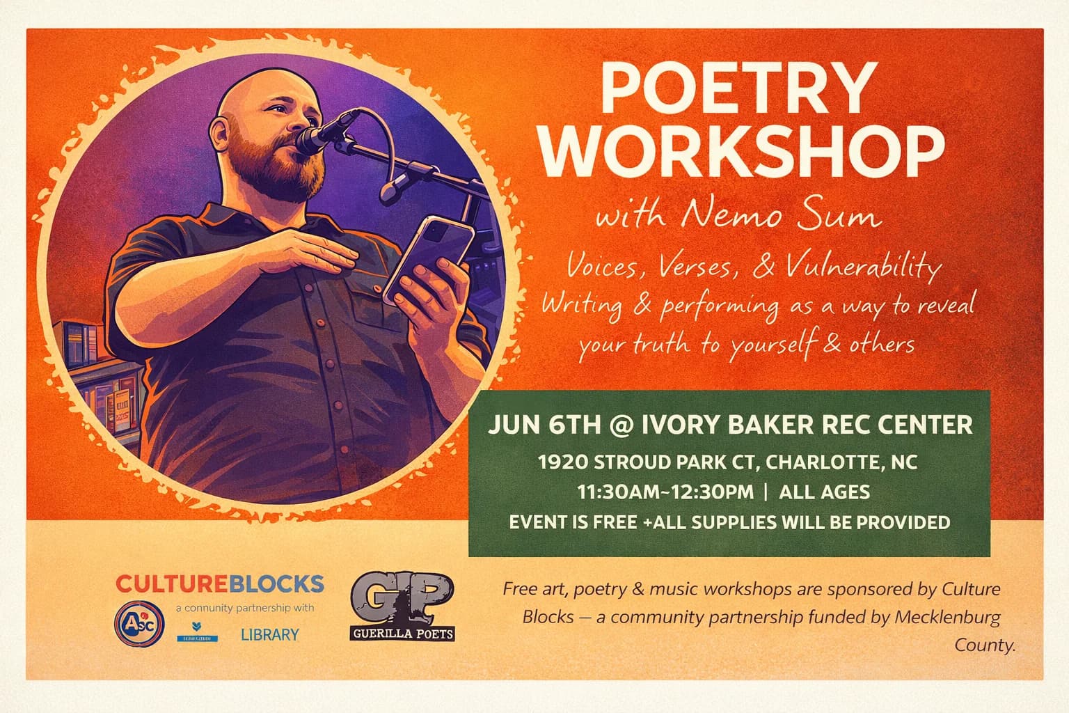 Poetry Workshop with Nemo Sum: Voices, Verses & Vulnerability